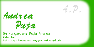 andrea puja business card